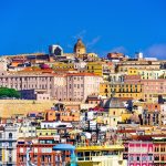 Cagliari, Sardinia, Italy old town skyline.