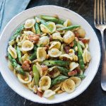 Pasta with Pine Nuts, Asparagus, Pancetta a