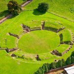 Aerial view of Caerleon Roman amphitheatreNewportSouthHistoric Sites