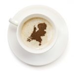 Coffeecup with powder in the shape of Netherlands