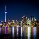 Night view of downtown Toronto, Ontario, Canada