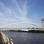 Manchester, UK – 4 May 2017: Salford Quays Lift Bridge In Manchester