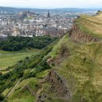 Edinburgh from the ascent to Arthur’s Seat, Holyrood Park, Edinburgh, Scotland