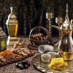 Traditional Arabian coffee, nuts and sweets