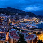 Panorama of Monaco in the night