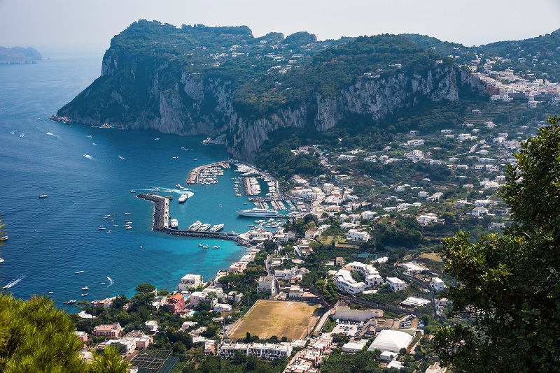 Aerial view of Capri Island