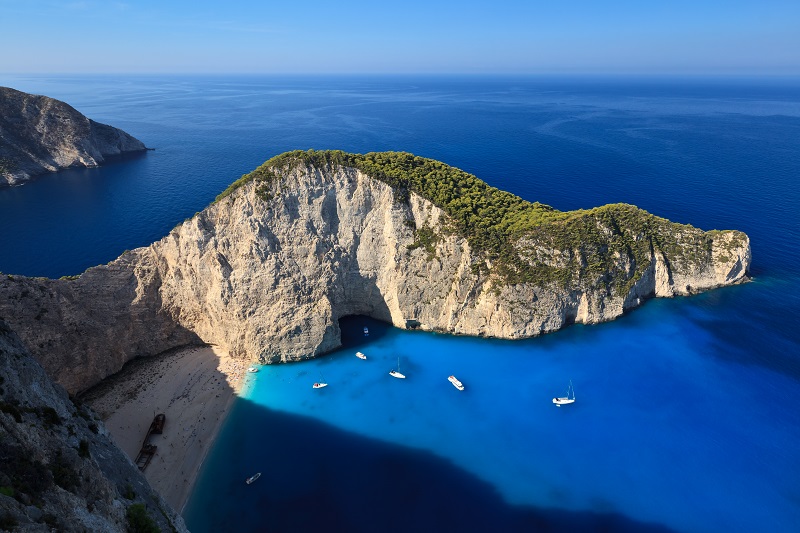 Navagio beach in Zakynthos, Greece