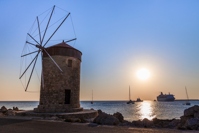 windmill at Rhodes Greece
