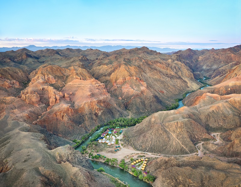 Charyn river in Charyn Canyon National Park, Kazakhstan