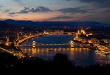 Panorama of evening Budapest